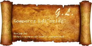 Gompercz László névjegykártya